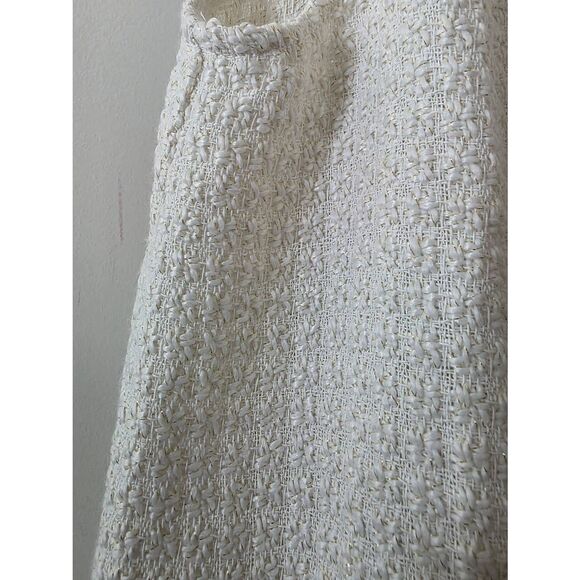 Lulus Elevated Concept White Tweed Lurex Button-Front Shift Mini Dress M NWT - Picture 6 of 9